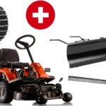 Husqvarna Frontmäher R 112C5 mit Mähdeck Combi 85 – Winterpaket mit Schneeschild, Gummileiste und Schneeketten