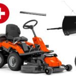 Husqvarna Profi-Frontmäher R 214C Combi 94 Winterpaket mit Schneeschild, Gummileiste, Gewicht und Schneeketten – Modell 2025-Neu