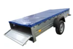 Einachs-tieflader Garden Trailer 264 Kipp Mit Stützrad, Querstreben Und Blauer Flachplane-Neu – Bild 6