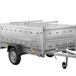 Einachsiger Anhänger auf Blattfedern 230×125 UNITRAILER GARDEN 230/R KIPP mit BIS-Seitenwänden und Aluminiumabdeckung
