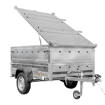Leichtanhänger auf Federn 200×125 UNITRAILER GARDEN 201/R KIPP mit BIS-Seiten und Aluminiumabdeckung